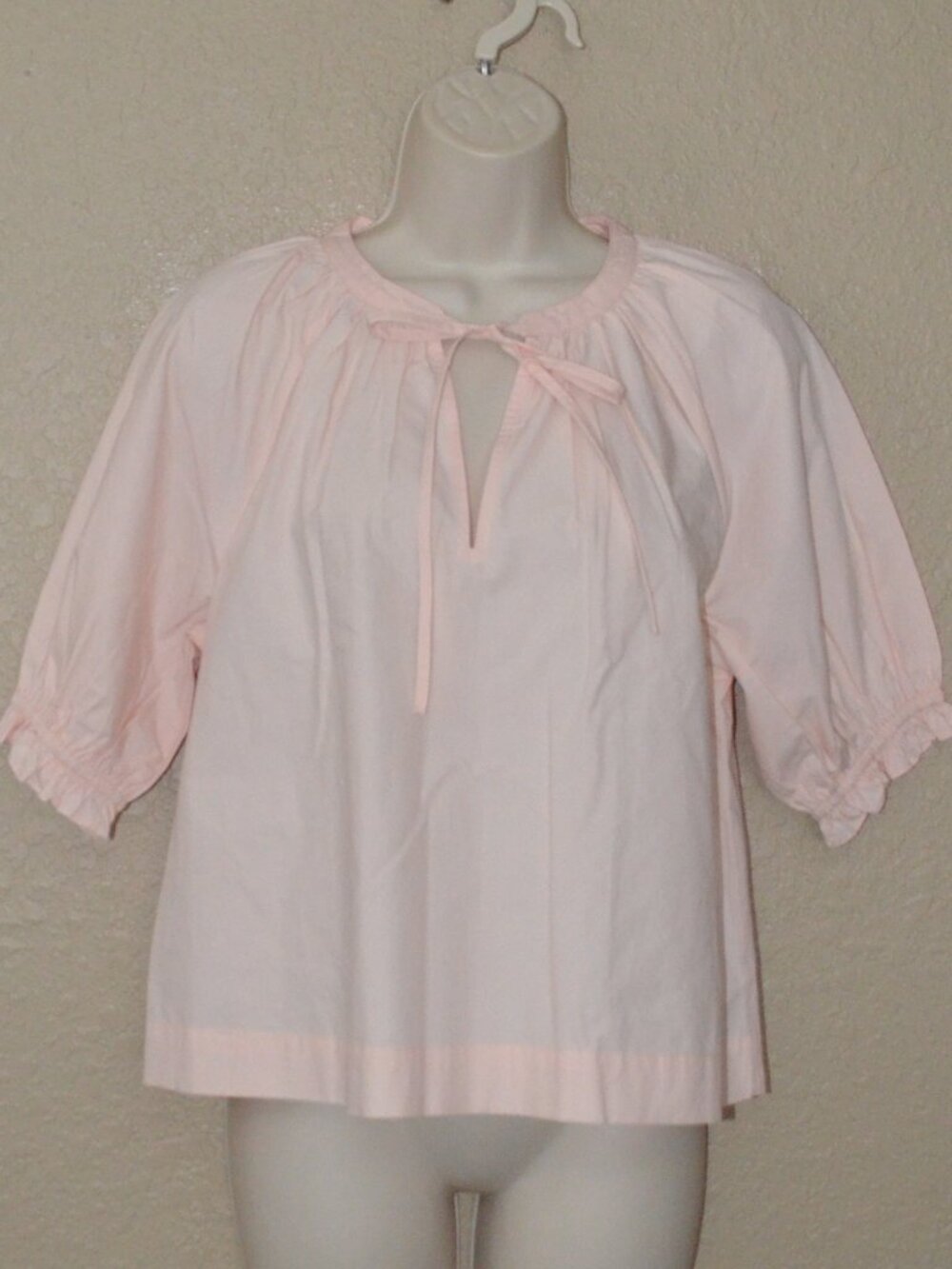 NWT $255 Sz S Ciao Lucia Powder Pink Short Sleeve Cotton Blouse